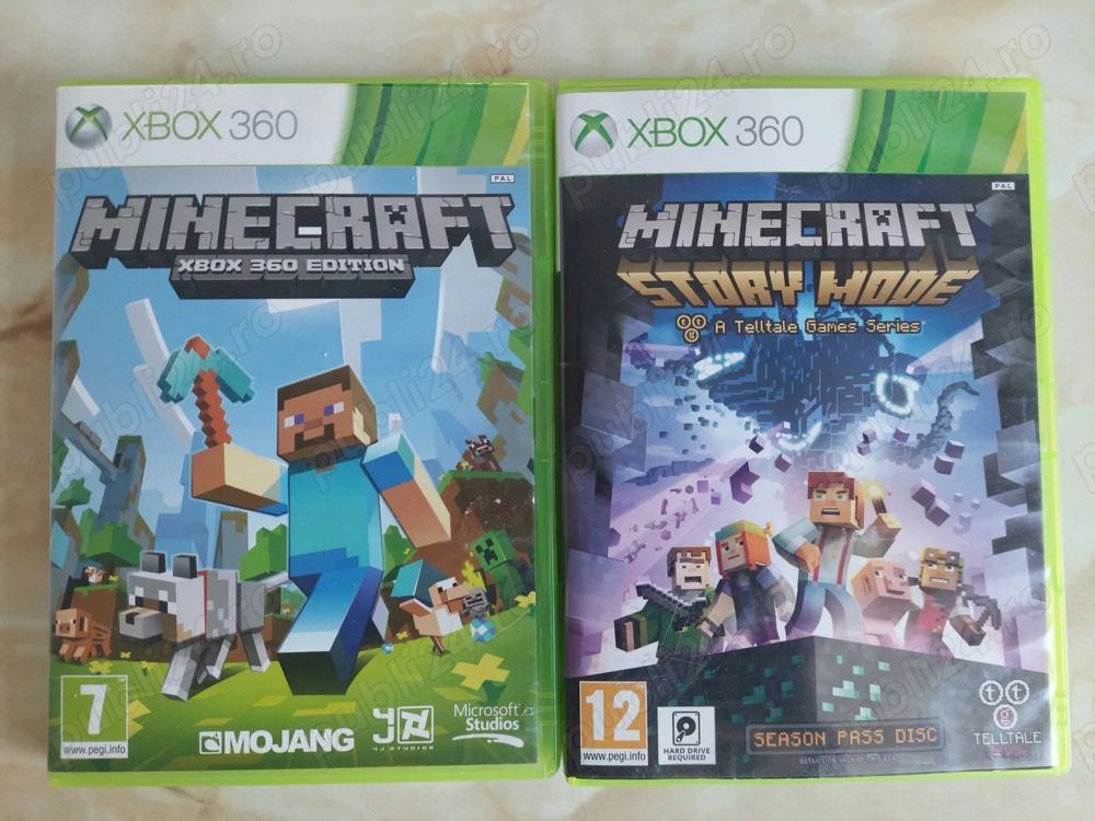 [Xbox360] Vând Minecraft normal și Story Mode pentru Xbox 360 [poze reale]
