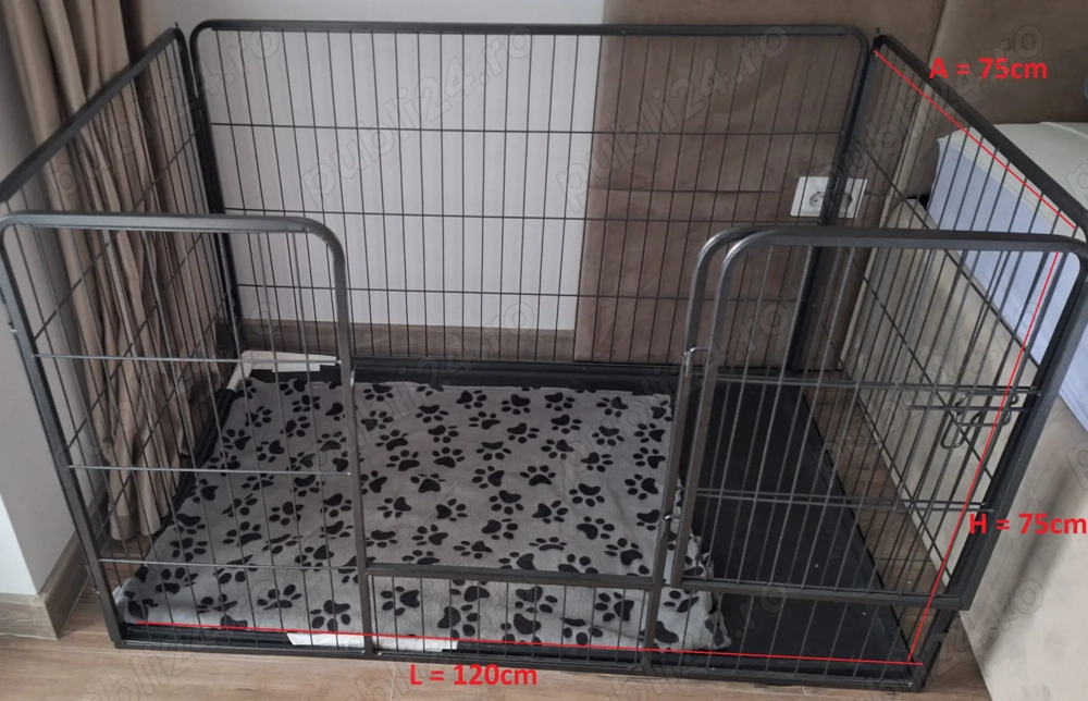 Tarc metalic catei: 120x75x75cm