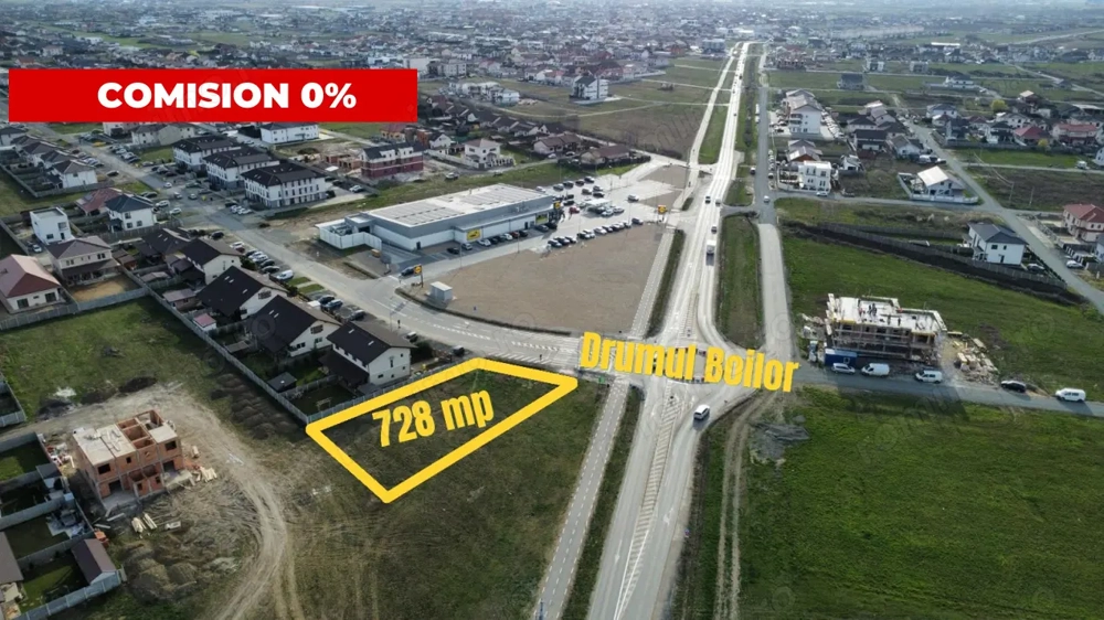 Parcela teren 728 mp - Super pozitie  - Mosnita - Comision 0%