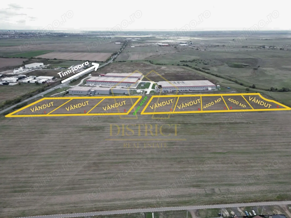 COM 0% Parcele de 4000 mp pentru hale, servicii | Sanandrei