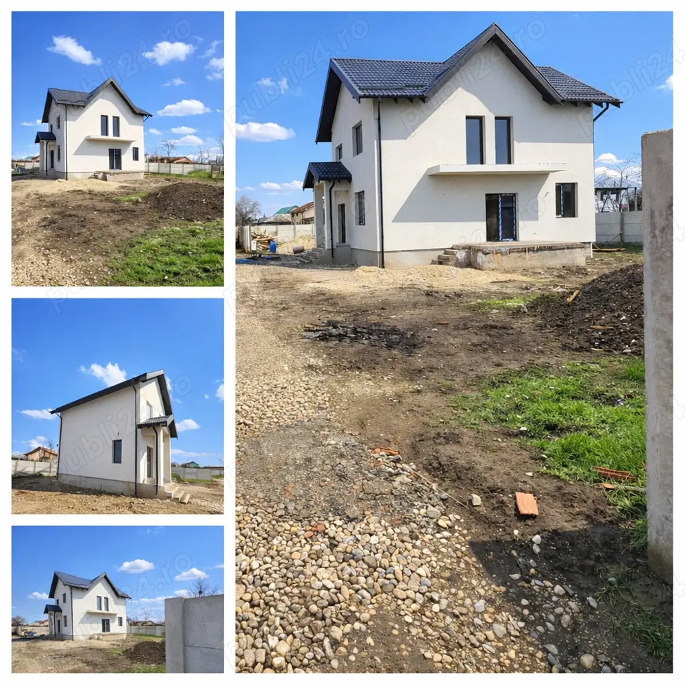 Vila individuala, Domnesti, 4 camere, 2 bai, teren 400mp, deschidere 20ml, semistradal vatra satului