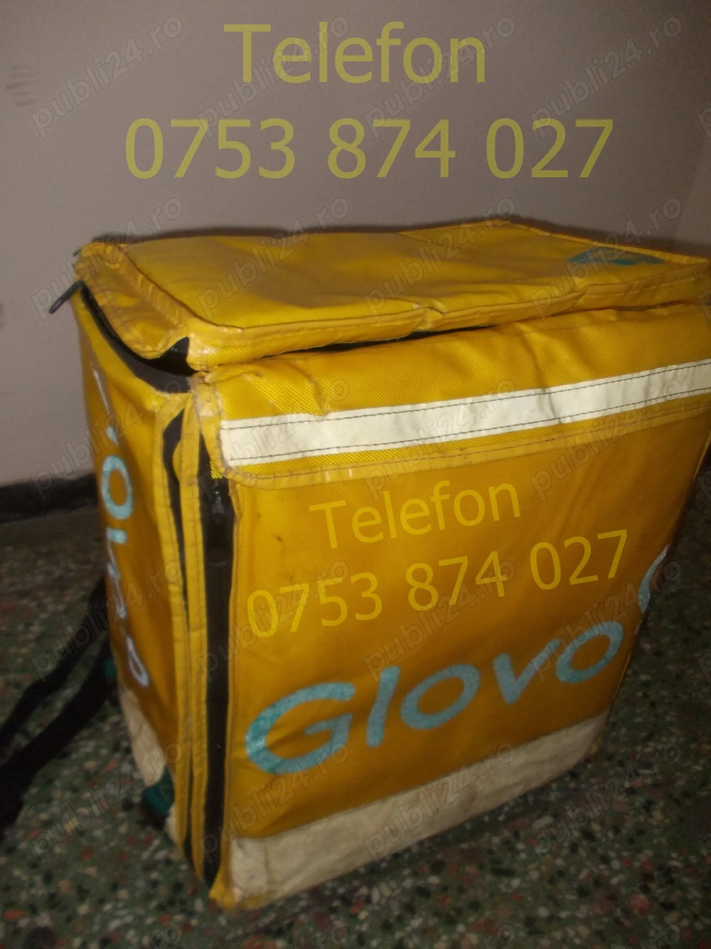 Geanta folosita Glovo extensibila 49Lei rucsac mare ghiozdan Lada frigorifica transport alimente apa