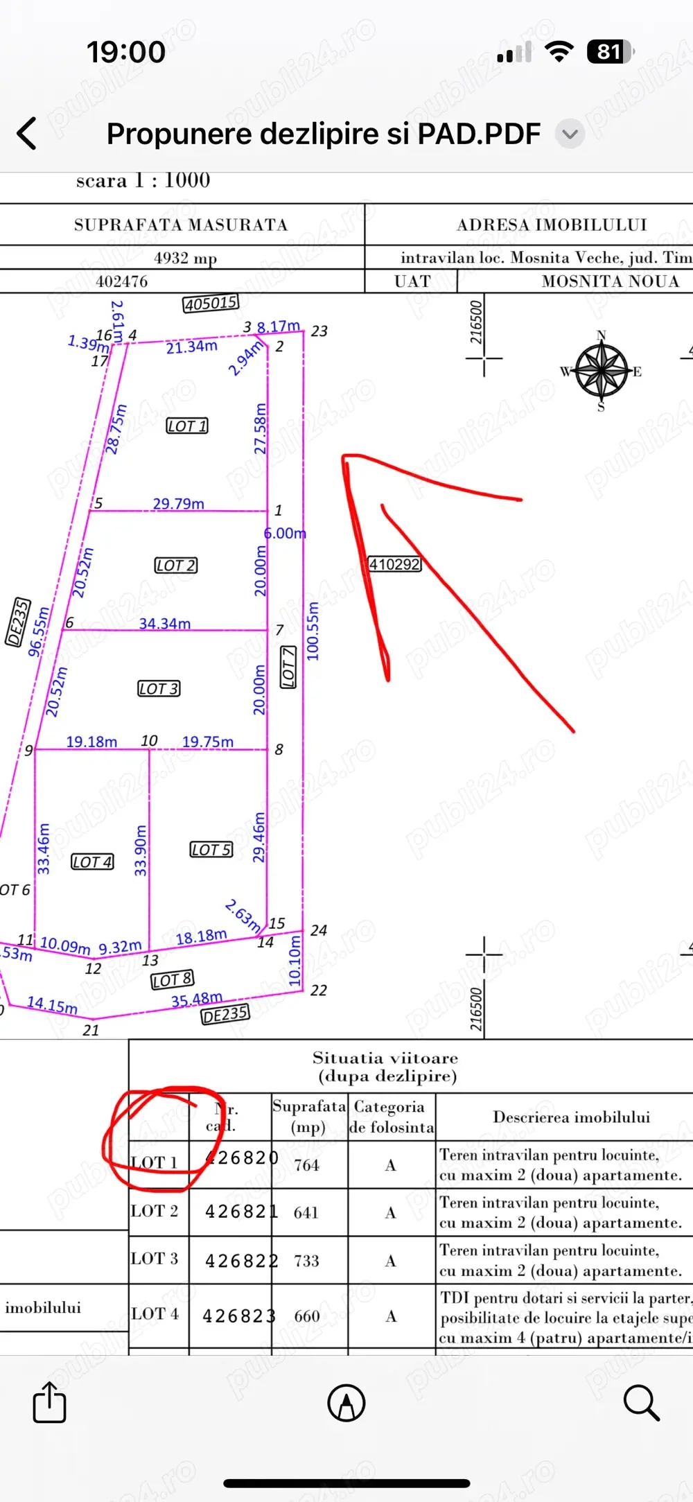 Vand parcela duplex Mosnita-Noua