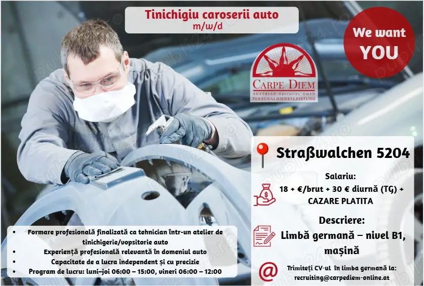 Căutăm Tinichigiu Caroserii Auto (m w d)