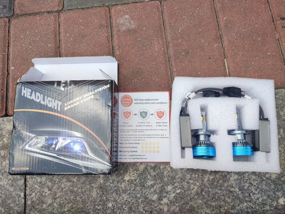 Vand becuri led auto h7 etc chip csp 8054 canbus no error 6000k