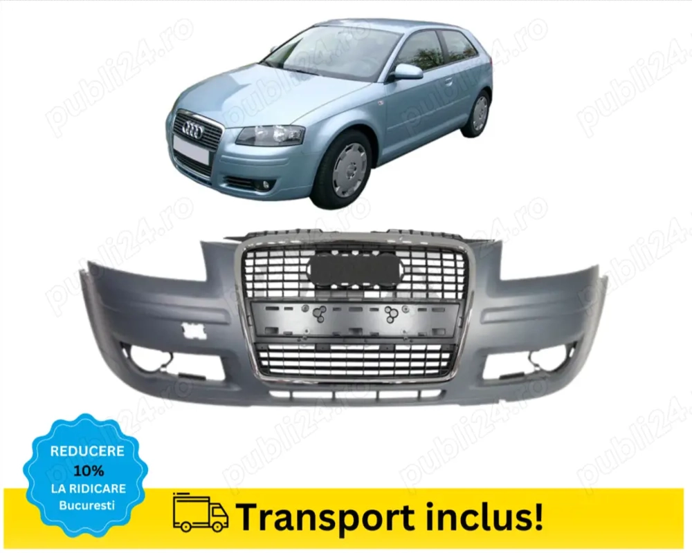 Bara fata + Grila radiator Audi A3 8P 2005-2008 NEVOPSITA