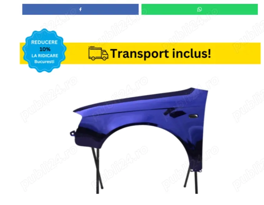 Aripa Fata Audi A4 B7 2004-2007 Albastru LY5K Stanga VOPSITA