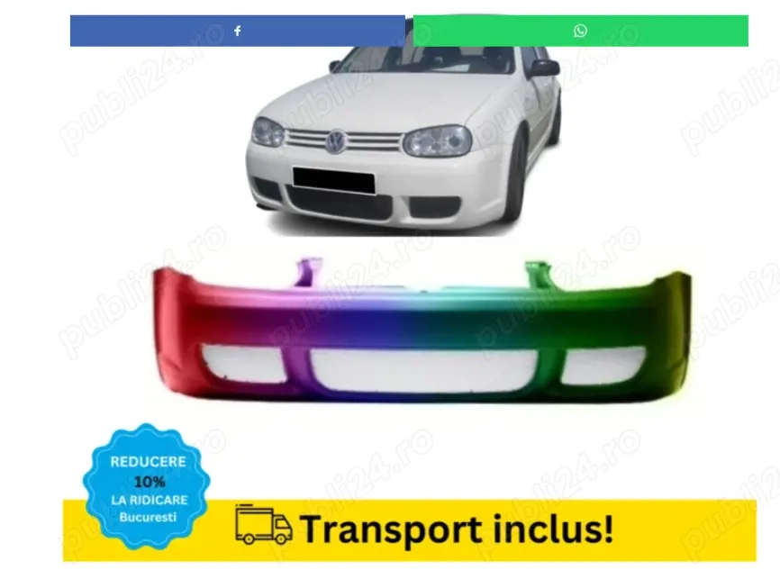 Bara fata VW GOLF 4 IV R32 Look 1998-2003 alb LB9A VOPSITA