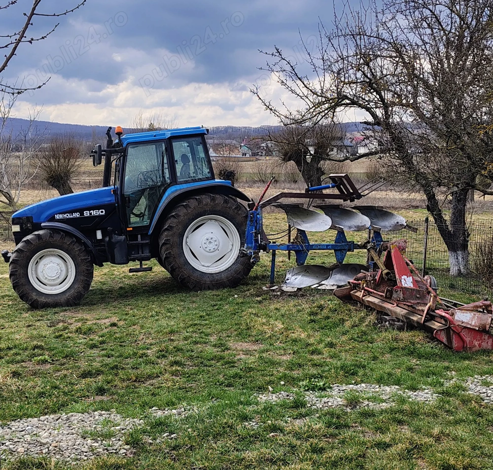 New Holland 8160 100 CP cu plug LEMKEM și freză LELY