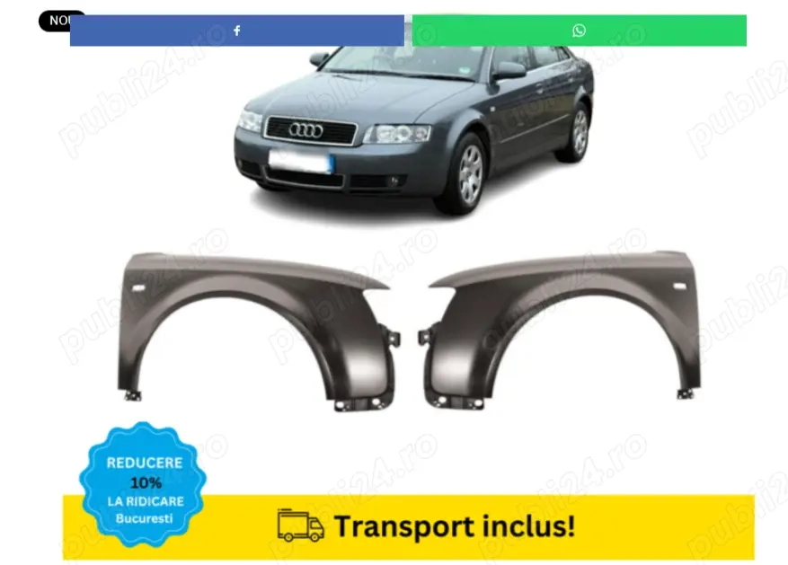 Aripi fata Audi A4 B6 2000-2004 NEVOPSITE