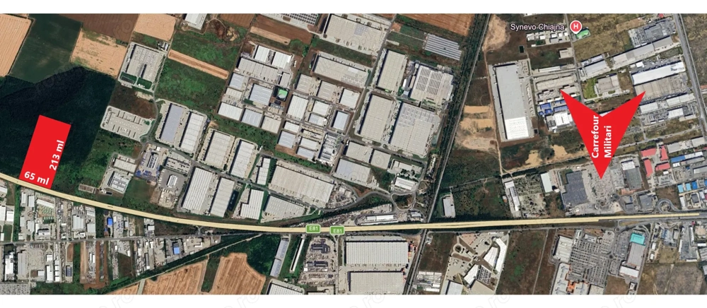 Teren Intravilan 13848 mp deschidere la A1 zona Carrefour Militari