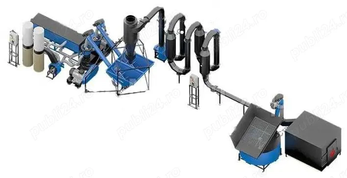 Linie completa productie peleti din rumegus 700kg pe ora. Fonduri Europene 