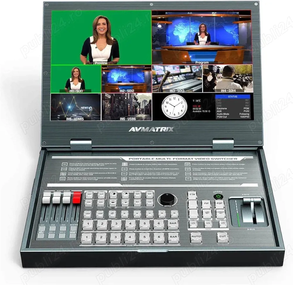 Mixer  Switcher AVMATRIX PVS0615U Portabil 6-Canale  cu USB Streaming