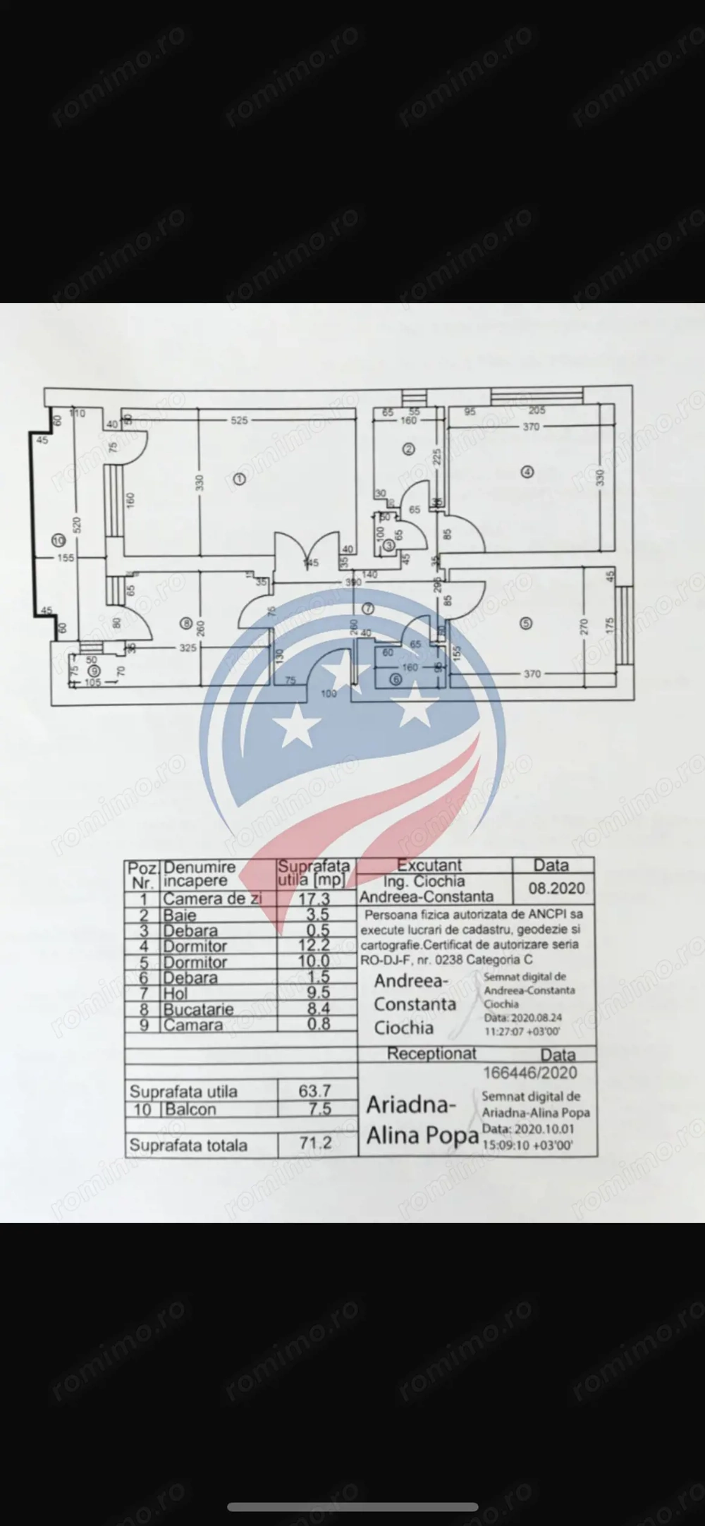 Apartament 3 camere decomandate, 71 mp, bloc cărămidă, centrală proprie
