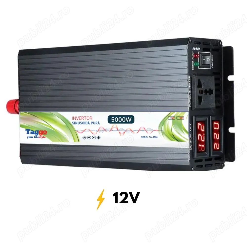 Sistem Solar Profesional NOU: Invertor Sinus Pur 5000W + Controller MPPT 60A + WiFi (Pachet Autobox)