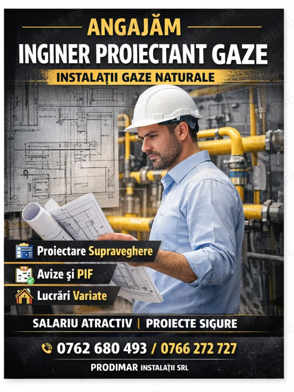 Angajam inginer proiectant IU gaze naturale