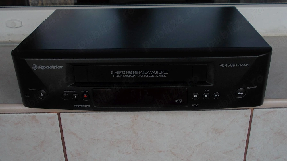 Video Roadstar vcr-7691 (Philips) recorder 6 head vcr vhs,Hi-Fi stereo,telecomanda
