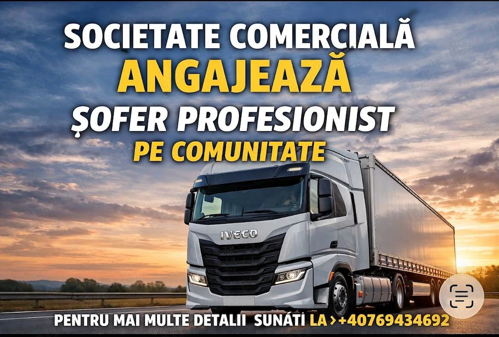 Societate comerciala angajeaza sofer profesionist pentru comunitate
