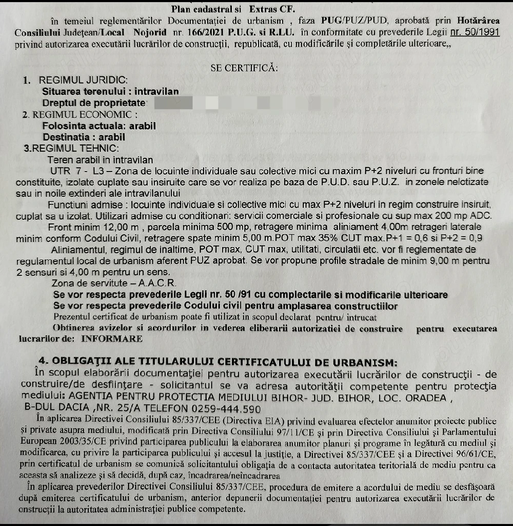 Teren Nojorid intravilan 1922 mp