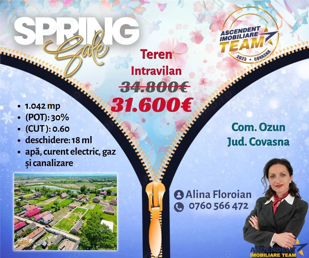 FILM! 1.100 mp teren intravilan, construibil, conditii avantajoase,Ozun,Covasna