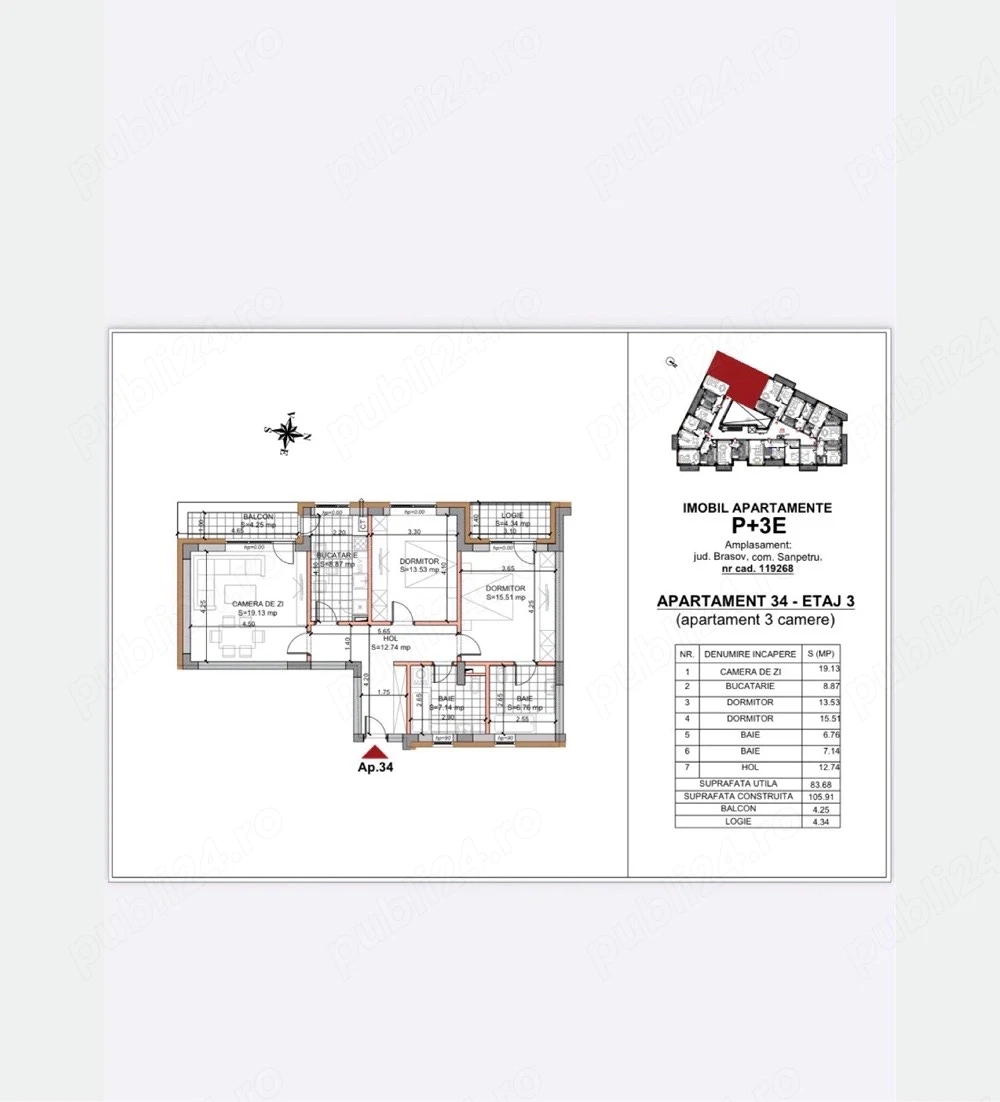Apartament 3 camere Brasov