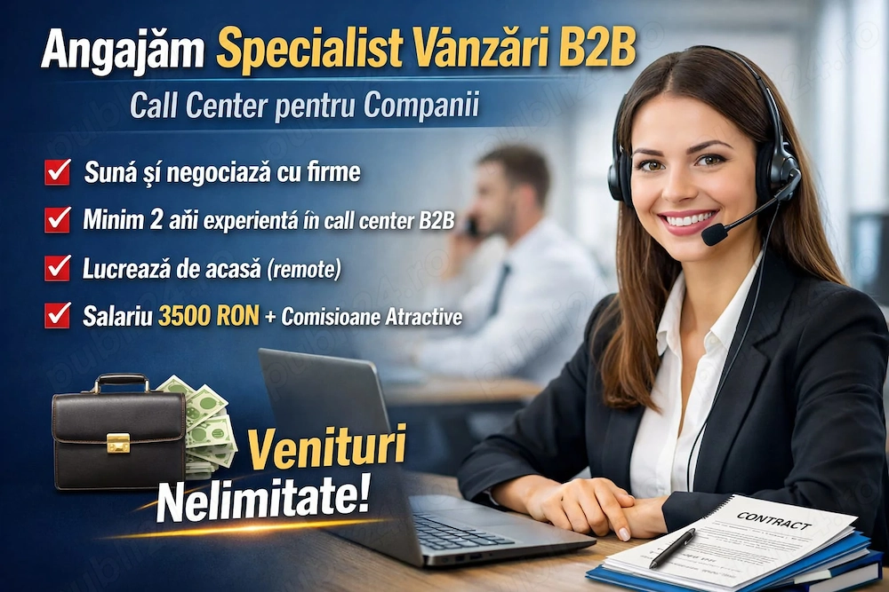 Angajăm operator vânzări call center B2B