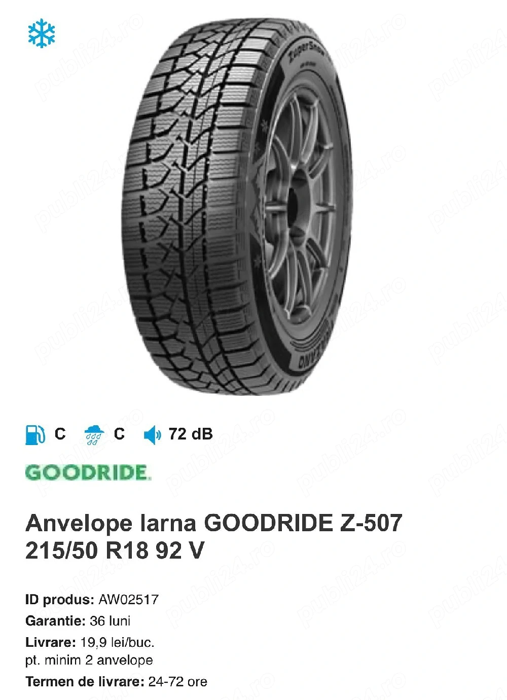 4 Cauciucuri iarna 215/50/r18 