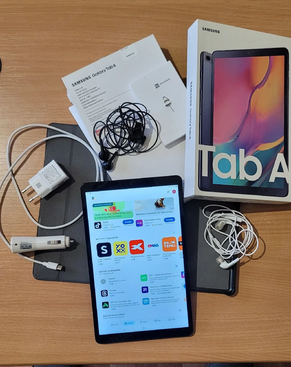 Tableta tab A10.1", cu SIM 4G+, Samsung, octa-core, 64 G RAM, black