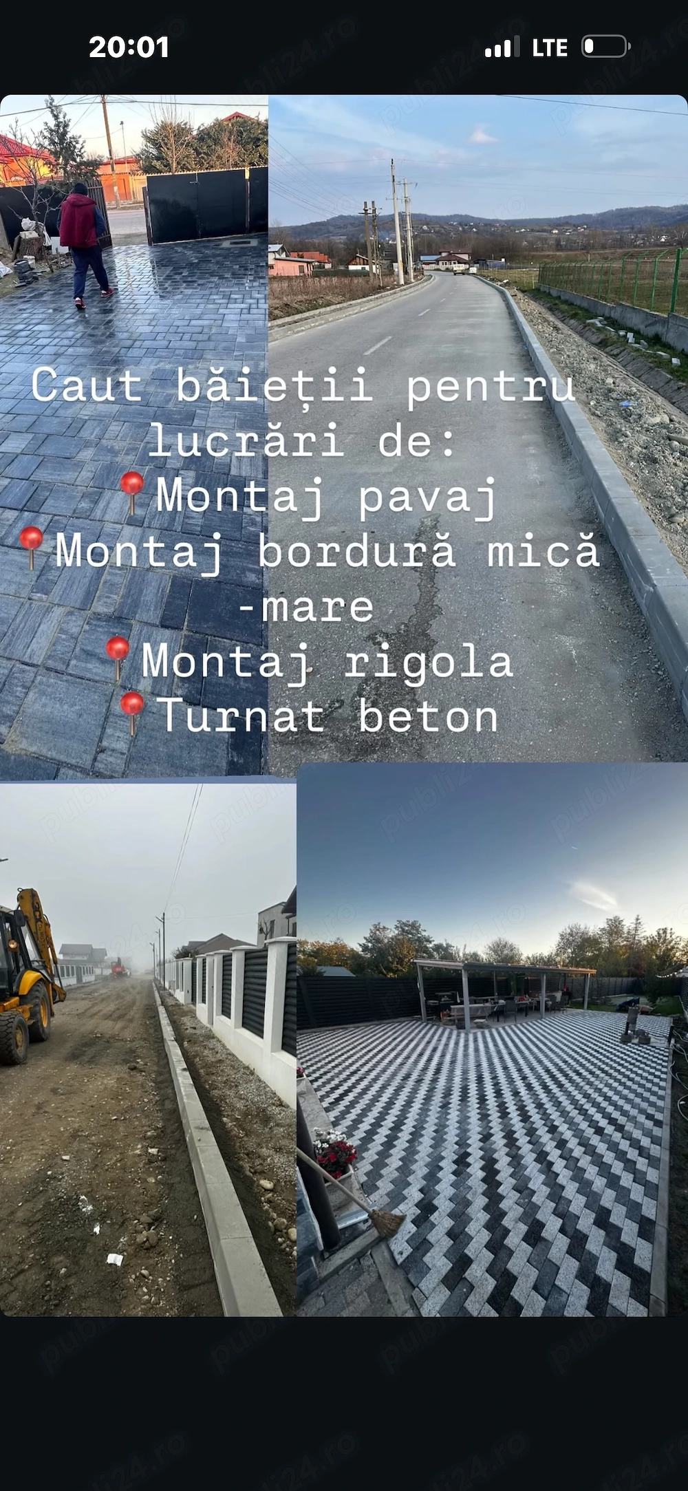 Caut Muncitori pentru Pavaj și Bordură 