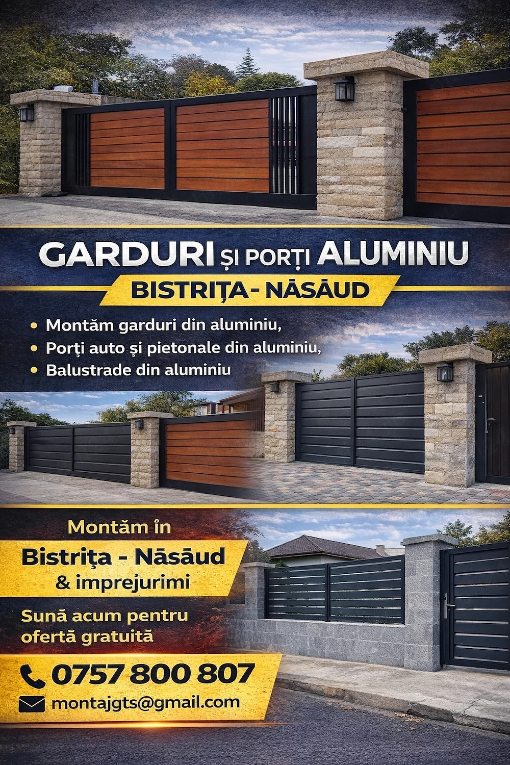 Garduri și porți din aluminiu