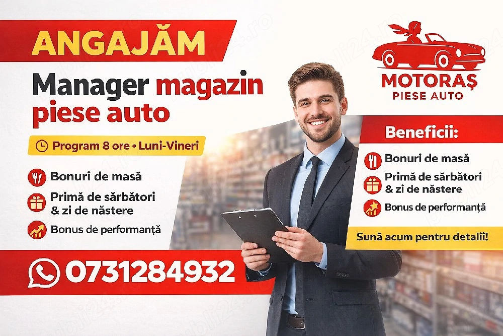 angajare manager magazin piese auto