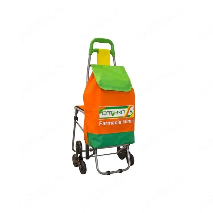 Carucior de cumparaturi cu scaun si roti in stea 