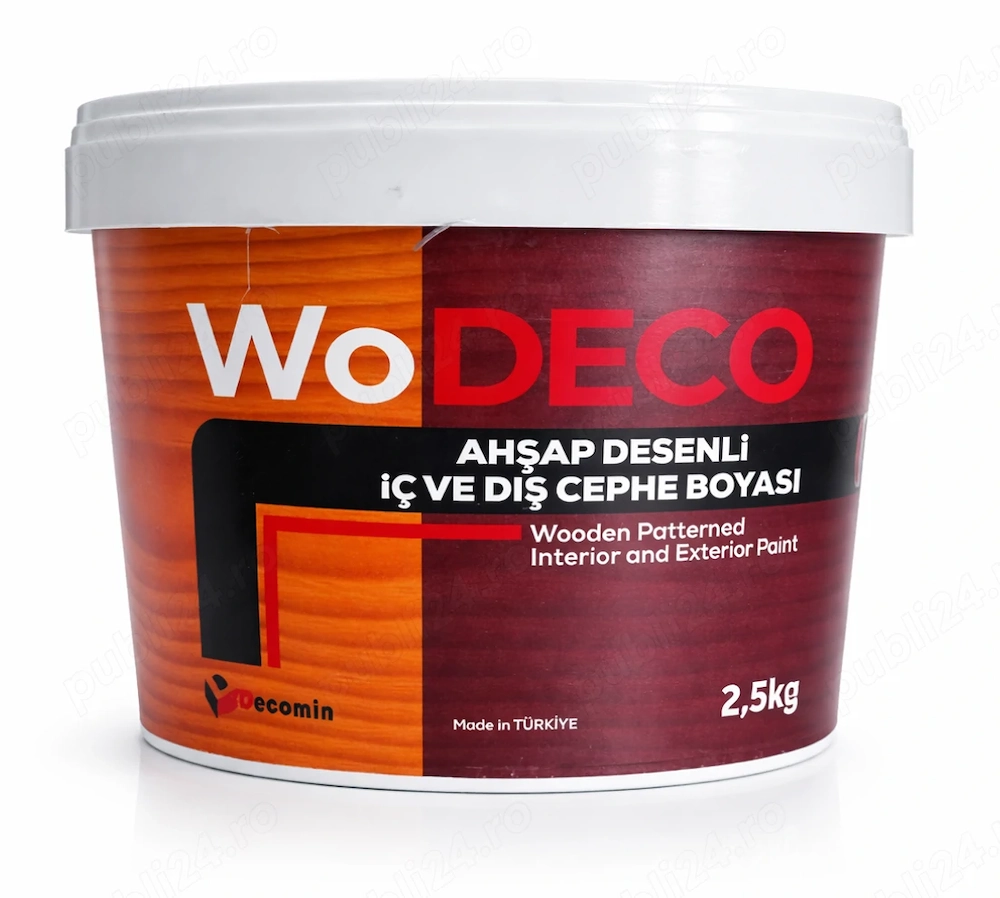 Vopsea decorativă efect lemn WoDeco 2.5 kg   finisaj realist, interior & exterior, rezistență la apă