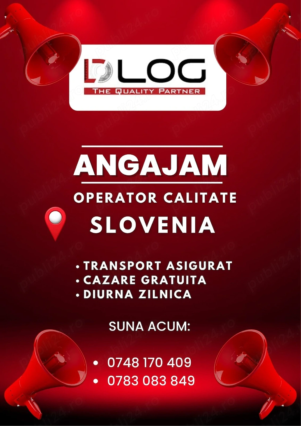 Angajam Operator calitate in Slovenia