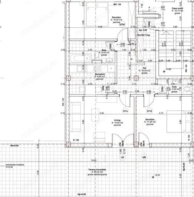 Apartament 3 camere, 84.71 mp, zona Lipovei