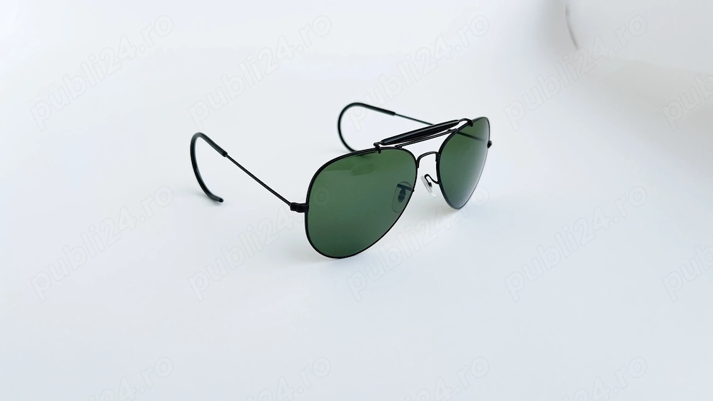 Ochelari de soare cu brate Arc Outdoorsman - Rama neagra Lentile Verzi