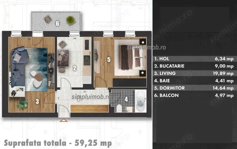 2 camere dec 60mp+parcare Bloc NOU Sector 4 Metalurgiei Grand Arena