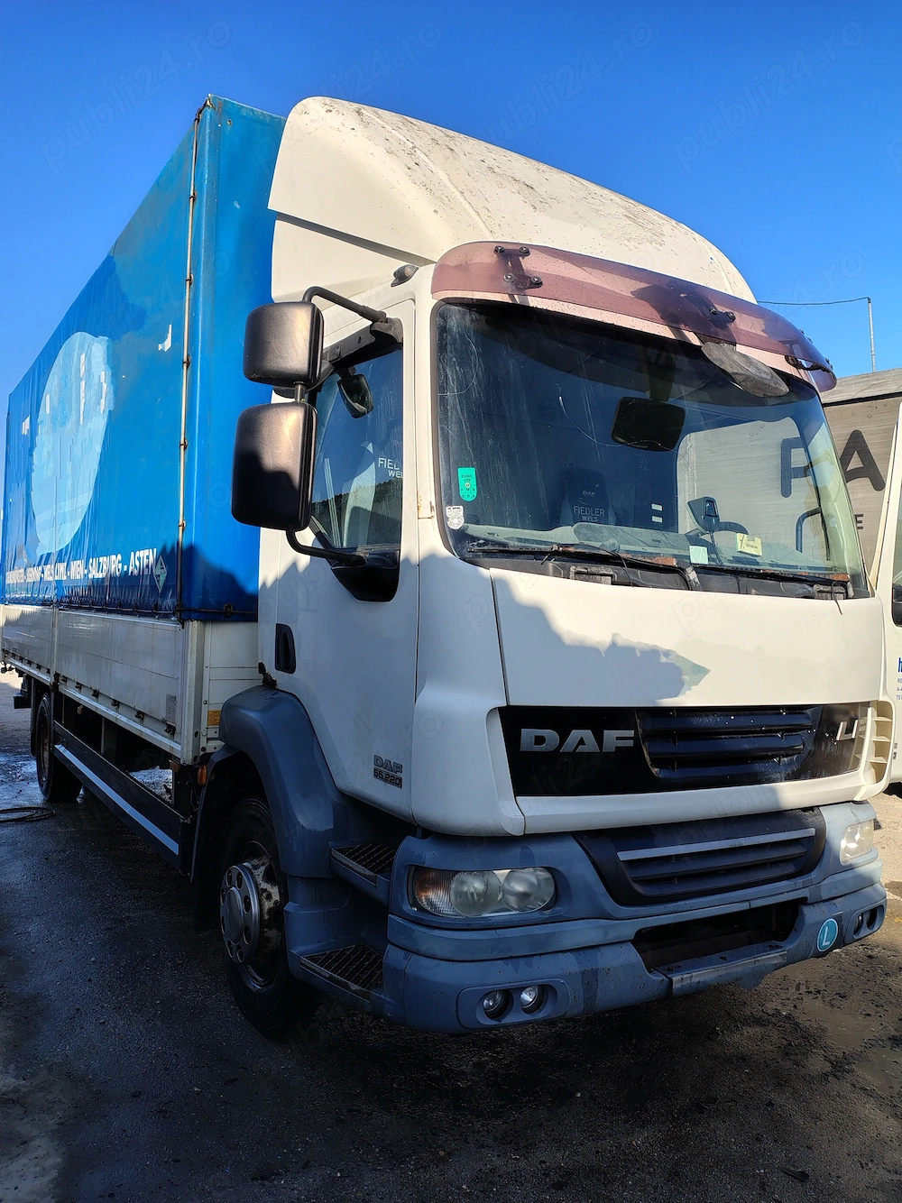 DAF LF 55 220 12 13 15 tone 2007 Euro 4 lift perne spate 6.6m prelată obloane Atego TGL Eurocargo