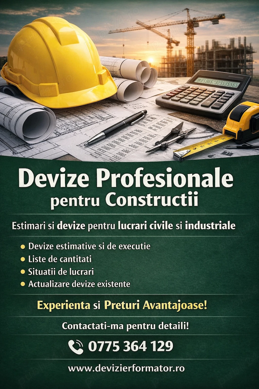 Realizez devize profesionale pentru constructii