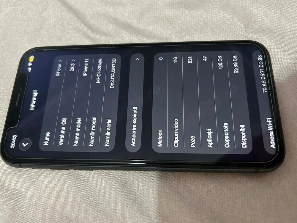 Iphone 11 128 GB 86% baterie