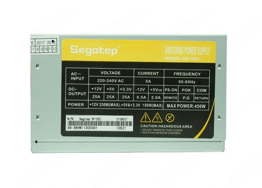 Sursa de alimentare ATX Segotep SP-550 450W 80 Plus