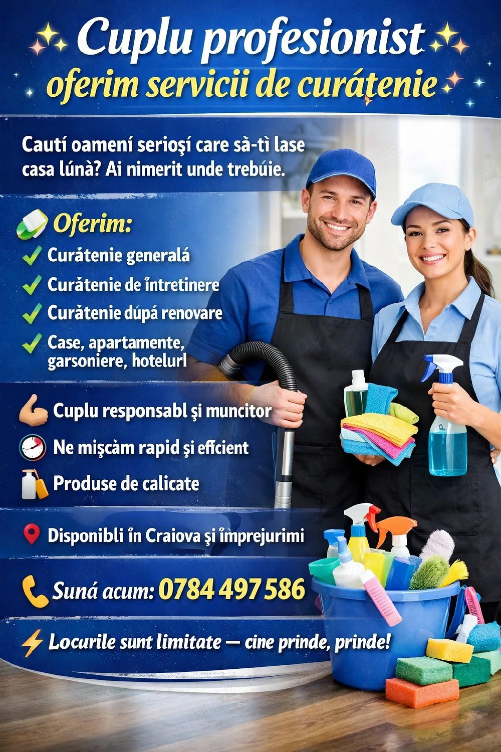   Cuplu profesionist oferim servicii de curățenie  