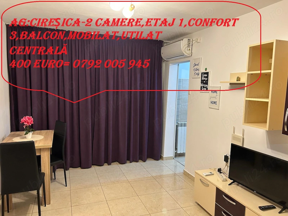 cireșica-2 camere,etaj 1