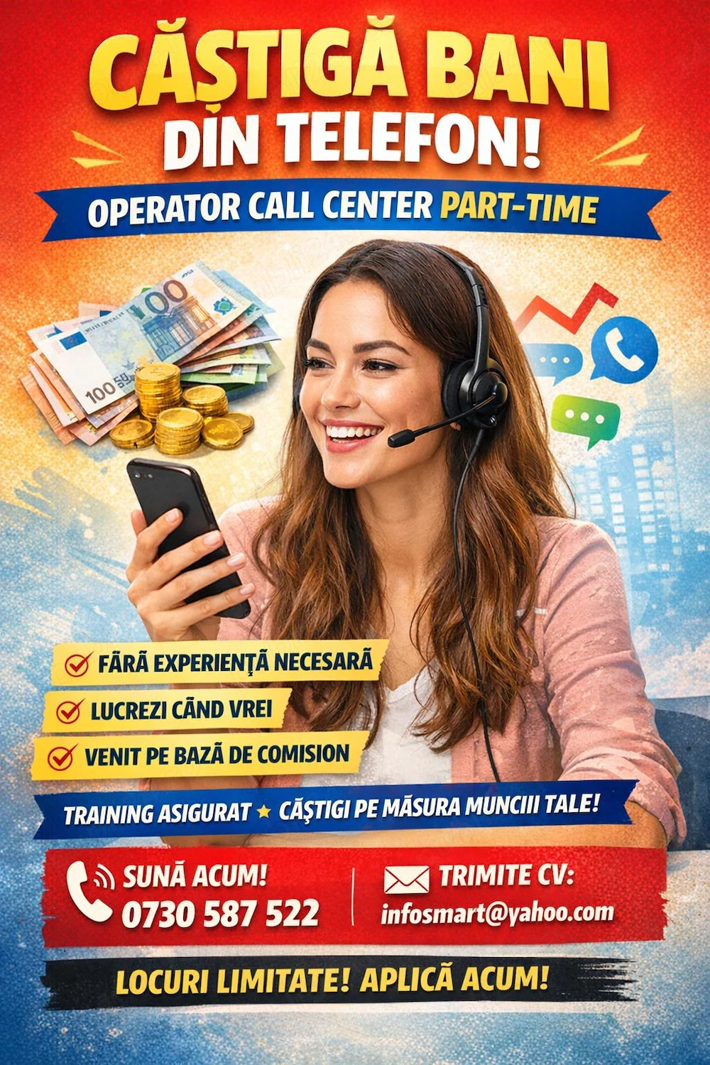 Vrei să câștigi bani din telefon, fără program fix?