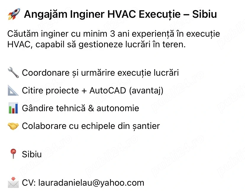 Job_Inginer HVAC_Judetul_Sibiu