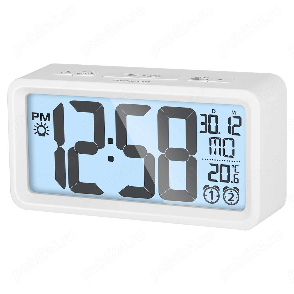 Vand Ceas desteptator Sencor SDC 2800 W, Display LCD, Termometru, Alb, Nou, 50 Lei