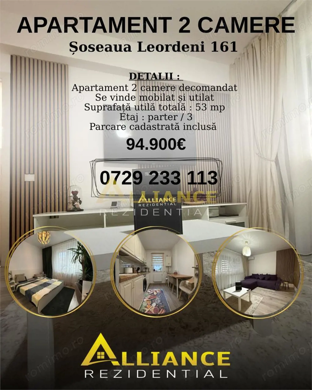 MOBILAT UTILAT - Apartament 2 camere decomandat - PARCARE