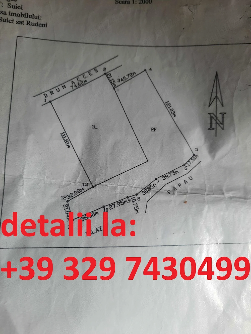 Vand teren intravilan 10000mp in comuna Suici, sat Rudeni, Arges