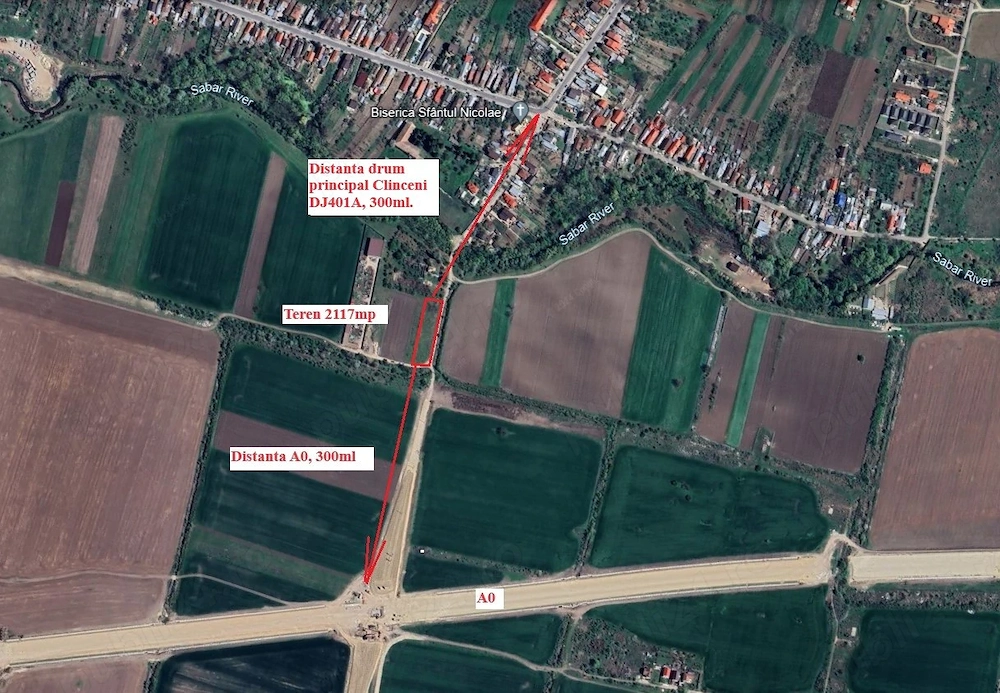 Teren 1700 mp de închiriat Clinceni-Bragadiru   acces camioane   lângă A0   utilități + container