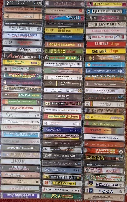 Casete și CD-uri audio cu muzică pop, rock, jazz, clasică
